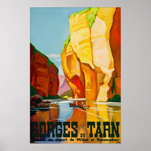 Affiche de voyage vintage Gorges du Tarn France Ca