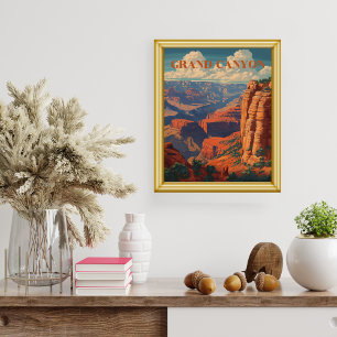 Affiche de voyage vintage Grand Canyon Cool Retro