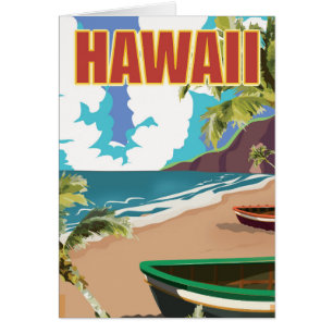 Affiche de voyage vintage Hawaï