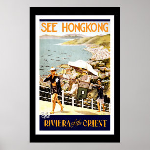 Affiche de voyage Vintage Hong Kong Orient