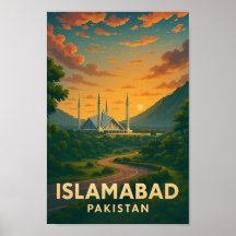 Affiche de voyage vintage Islamabad Pakistan