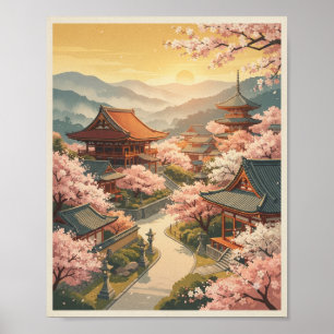 Affiche de voyage Vintage Kyoto Japon Art mural