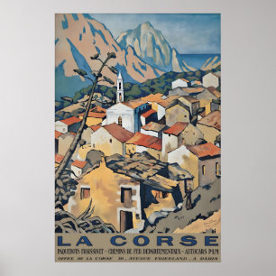 Affiche de voyage vintage La Corse, Impression, Fr