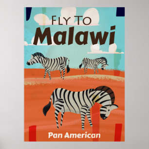 Affiche de voyage vintage Malawi