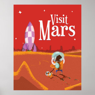 affiche de voyage vintage Mars Voyage
