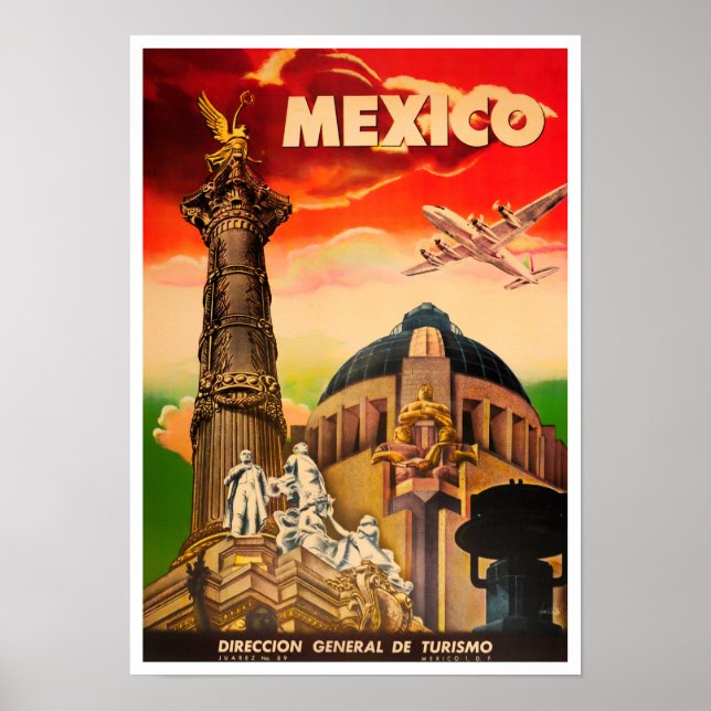 Affiche de voyage vintage mexicaine (Devant)