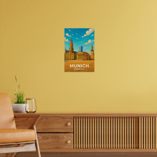 Affiche de voyage vintage Munich Allemagne