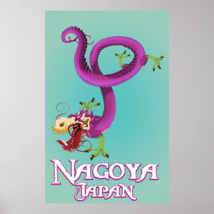 Affiche de voyage vintage Nagoya Japon.