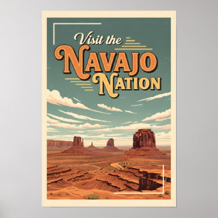 Affiche de voyage vintage Nation Navajo