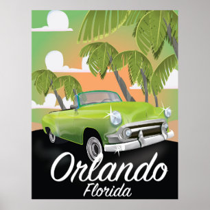 Affiche de voyage vintage Orlando Floride