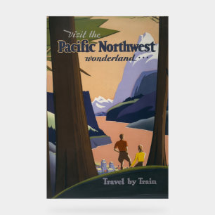 Affiche de voyage vintage Pacific Northwest 1925 T