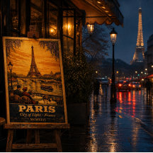 Affiche de voyage vintage Paris France – Art mural
