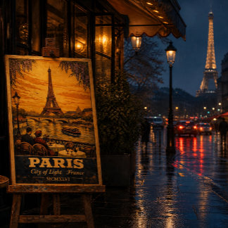 Affiche de voyage vintage Paris France – Art mural