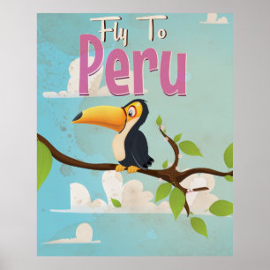 Affiche de voyage vintage Pérou.