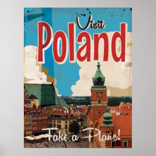 Affiche de voyage vintage Pologne