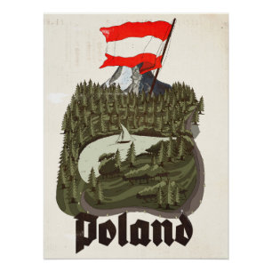 Affiche de voyage vintage Pologne
