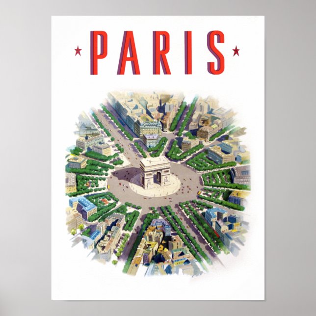 Affiche de voyage Vintage pour Paris (Devant)