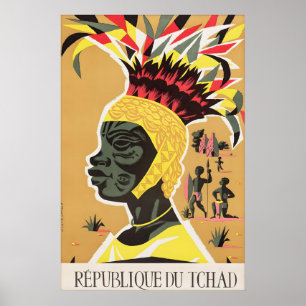 Affiche de voyage vintage République du Tchad