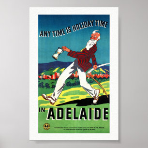 Affiche de voyage vintage restaurée d'Adélaïde Aus