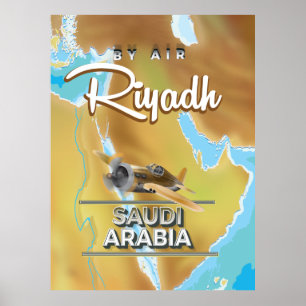 Affiche de voyage vintage Riyad Arabie Saoudite