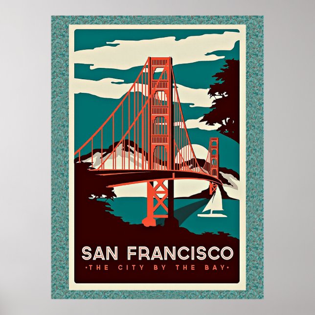 Affiche de voyage vintage San Francisco (Devant)