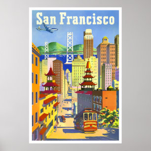 Affiche de voyage vintage San Francisco