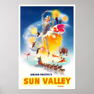 affiche de voyage vintage Sun Valley