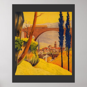 Affiche de voyage vintage sur les chemins de fer f