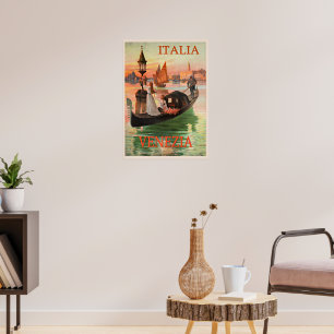 Affiche de voyage vintage Venise, Italie