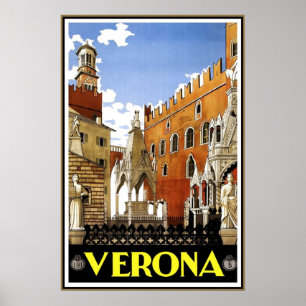 Affiche de voyage vintage Vérone Voyage Italie
