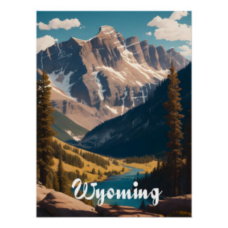 Affiche de voyage Wyoming États-Unis
