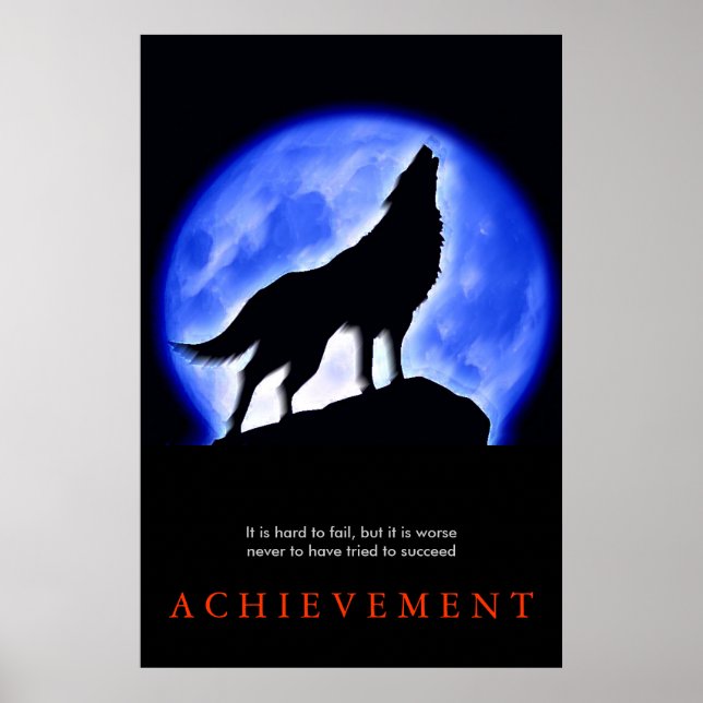 Affiche de Wolf Motivationnel Stylish (Devant)