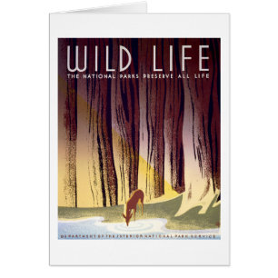 Affiche de WPA de faune (cerfs communs)