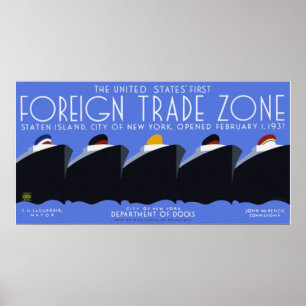 Affiche de zone de commerce extérieur