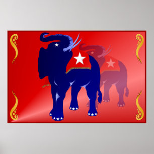 Affiche d'éléphant de GOP
