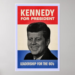 Affiche demi-tontique John F Kennedy