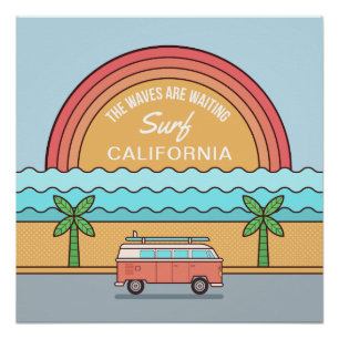 Affiche d'emplacement personnalisé Summer Surfer