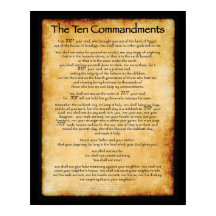 Affiche des 10 Commandements 16 x 20