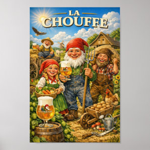 Affiche des agriculteurs belges toastant à la réco