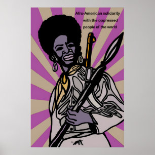 Affiche des années 1970 Black Panther Afro-América