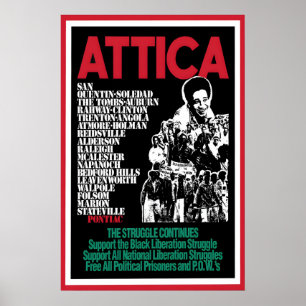 Affiche des années 1970 - Black Panther - Attica A