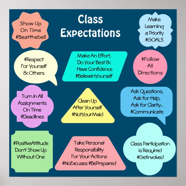 Affiche des attentes des classes (Devant)