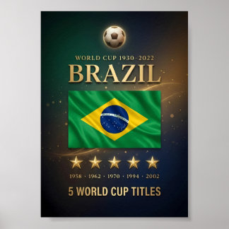 Affiche des Champions du Monde du Brésil | 5ème Vi