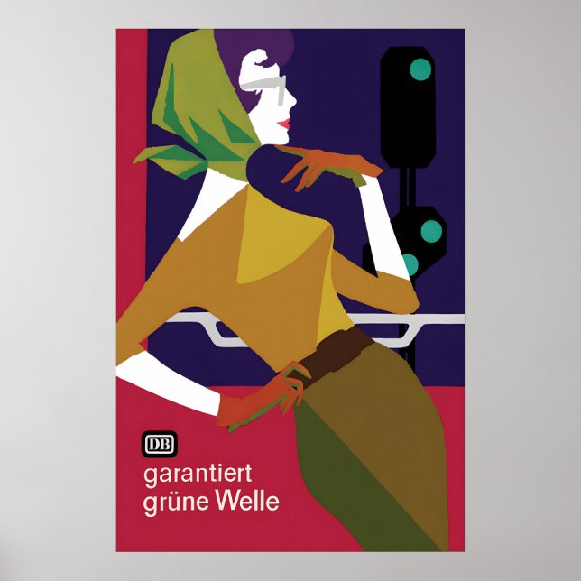 Affiche des Chemins de fer allemands -Vague verte- (Devant)