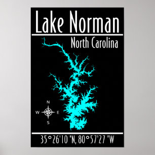 Affiche des coordonnées de la carte du lac Norman