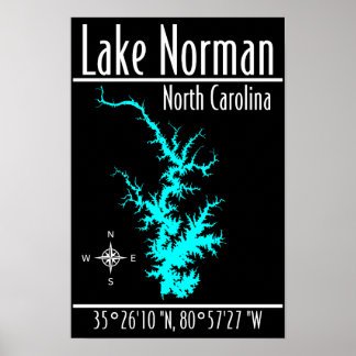 Affiche des coordonnées de la carte du lac Norman