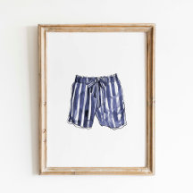 Affiche des maillots de bain rayés de la Marine vi