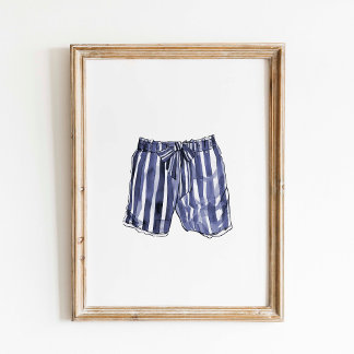 Affiche des maillots de bain rayés de la Marine vi