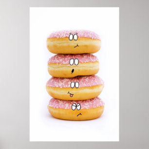 affiche des personnages de beignets roses