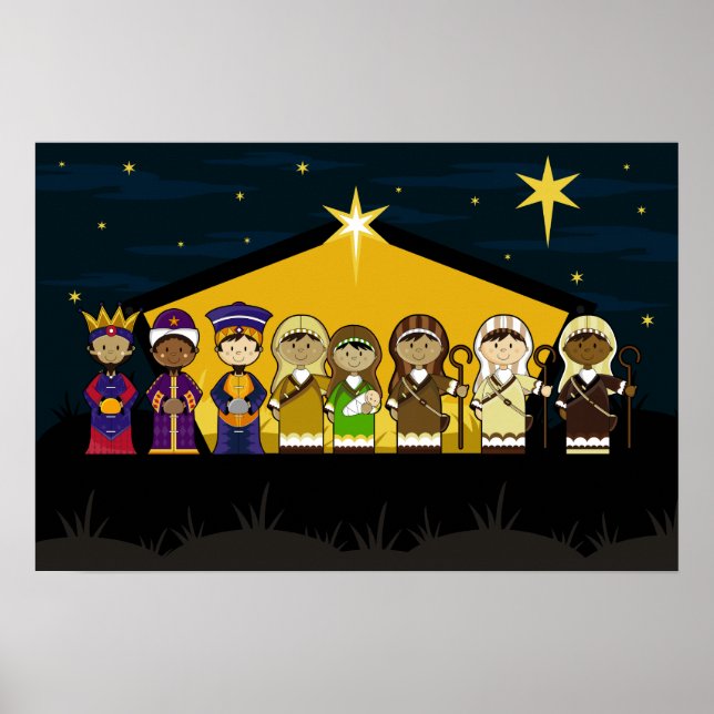 Affiche des personnages de la Nativité (Devant)